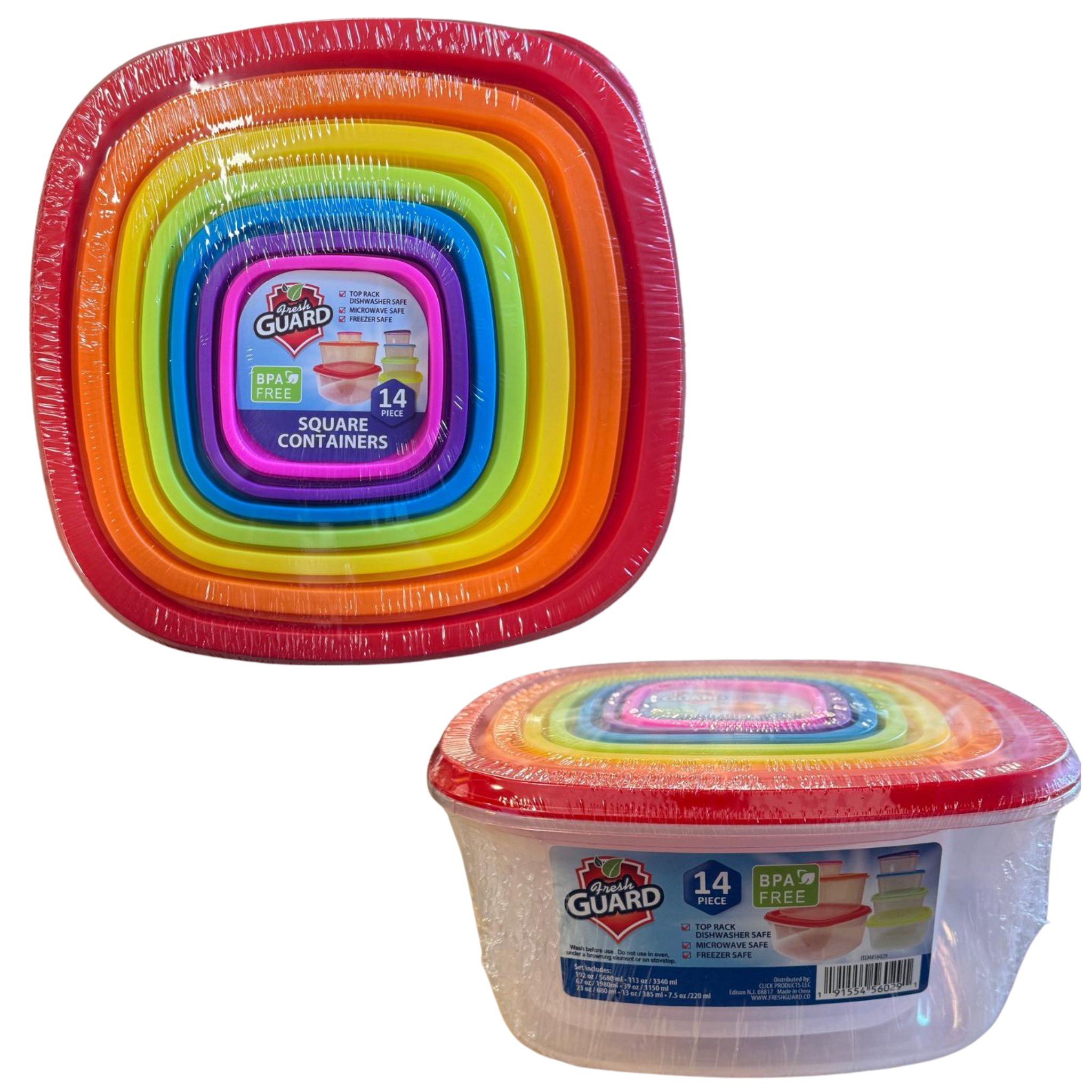 FreshGuard Food Storage Square Large Set 1/7ct