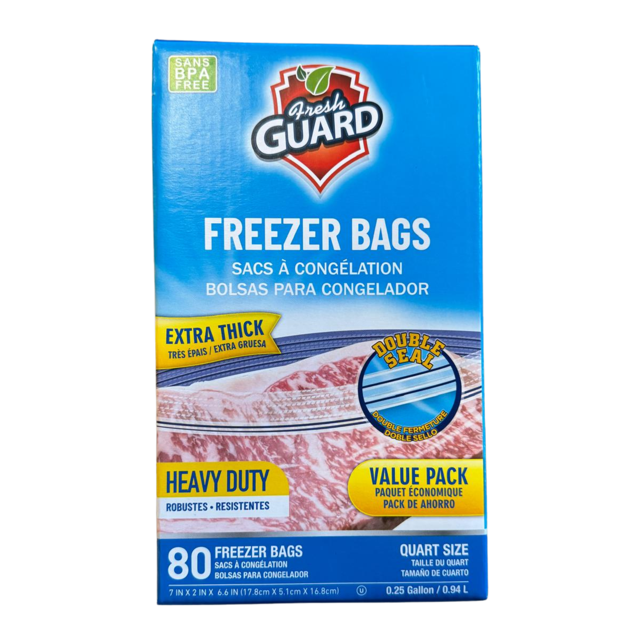 FreshGuard Freezer Bags 1/80ct/1 Quart