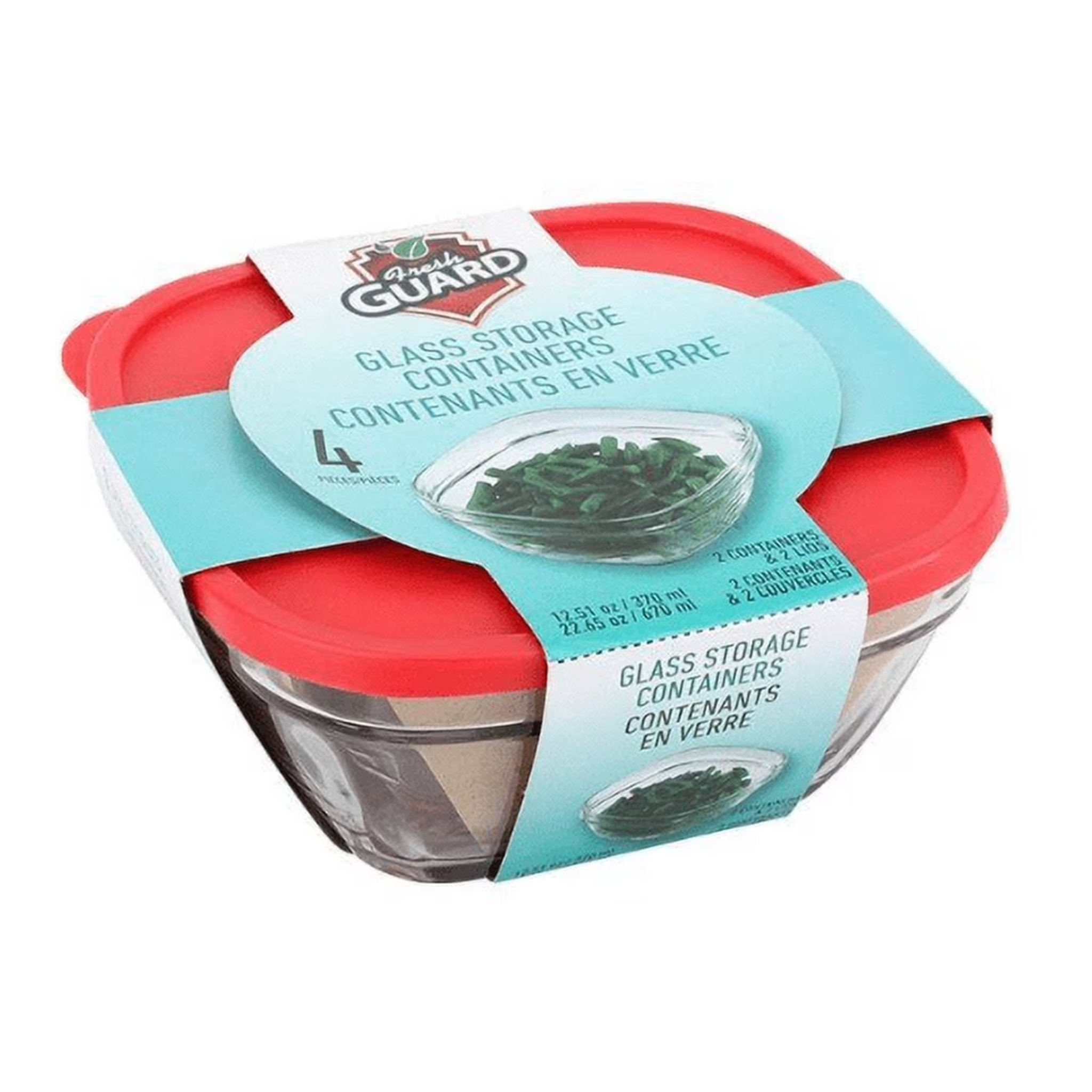 FreshGuard Glass Food Storage Set 1/2ct