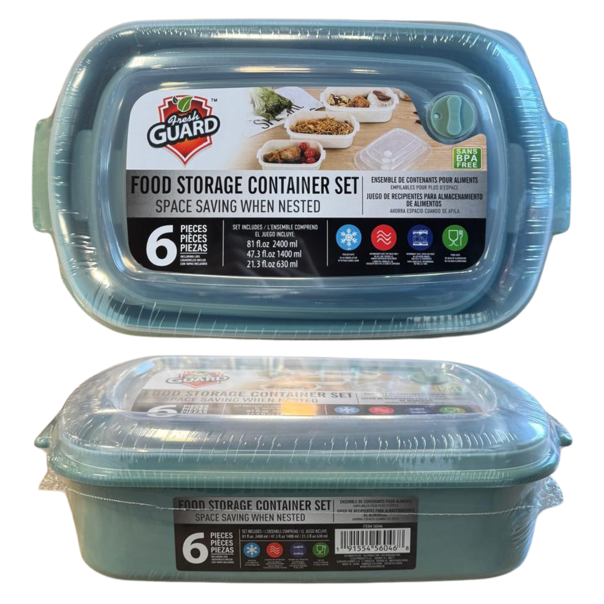FreshGuard Microwavable Rectangle Container Set 1/3ct