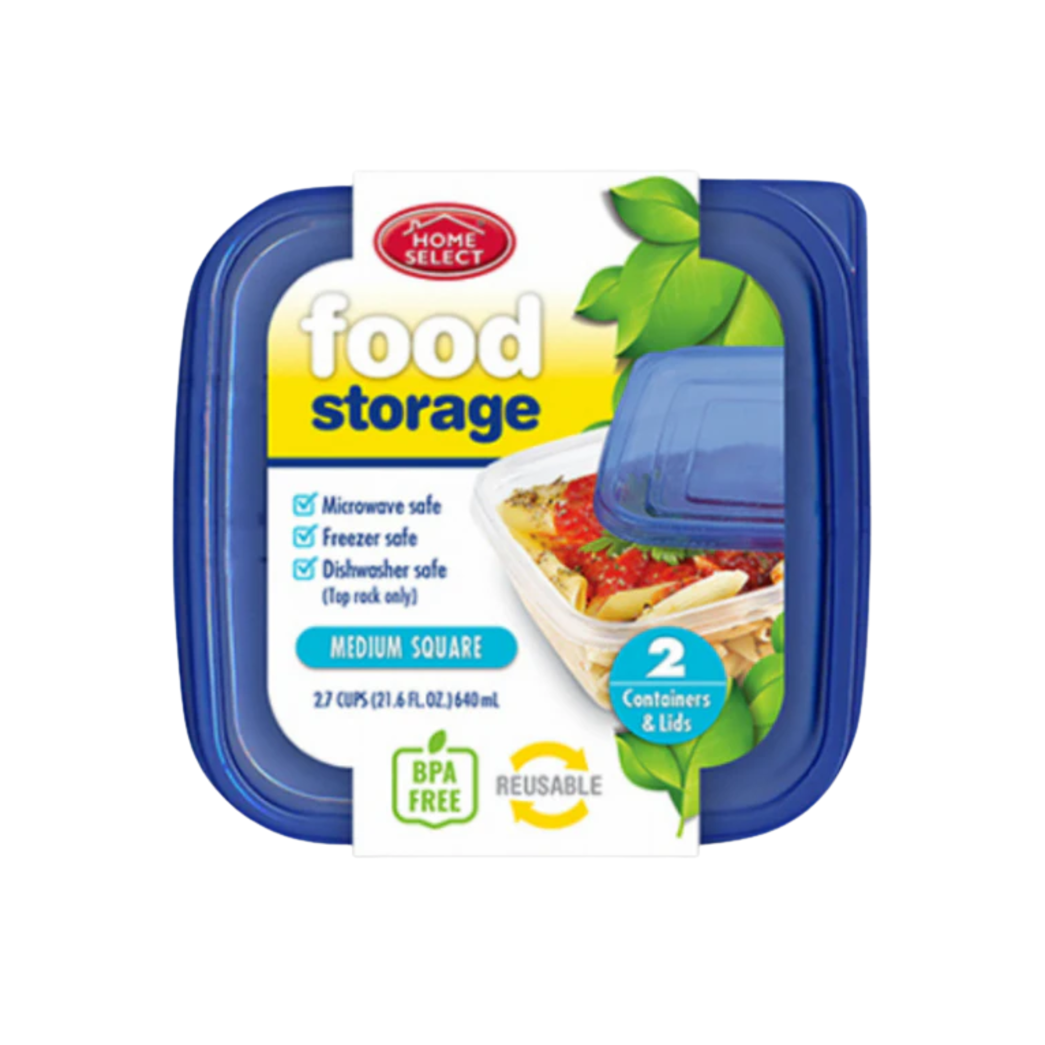 Home Select Food Storage Medium Square 12/1ct