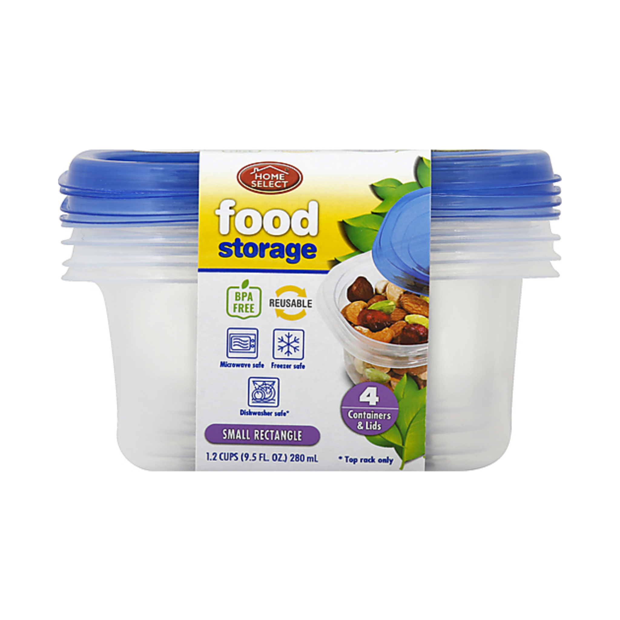 Home Select Food Storage Small Rectangle 12/3ct