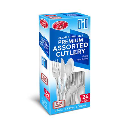 Home Select Assorted Cutlery 12/24ct