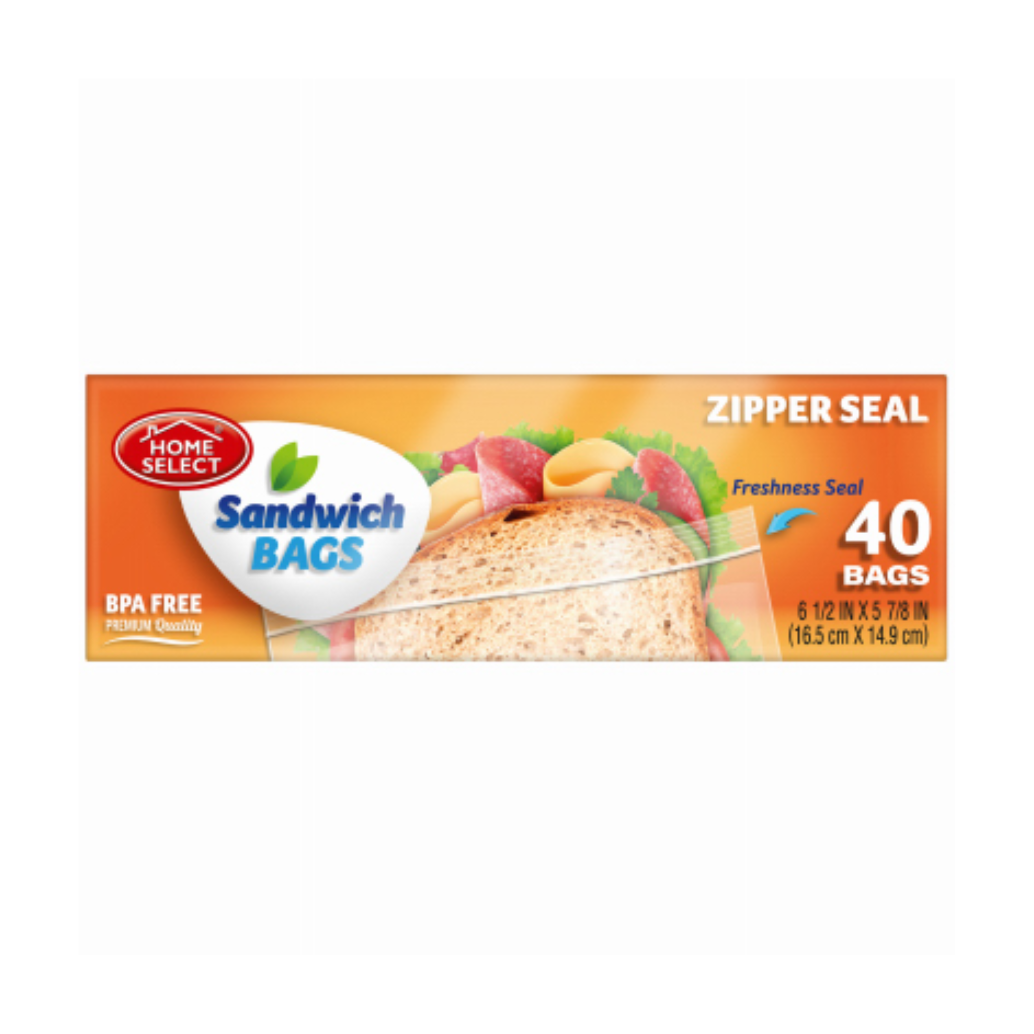Home Select Sandwich Bags Zipper 24/40ct