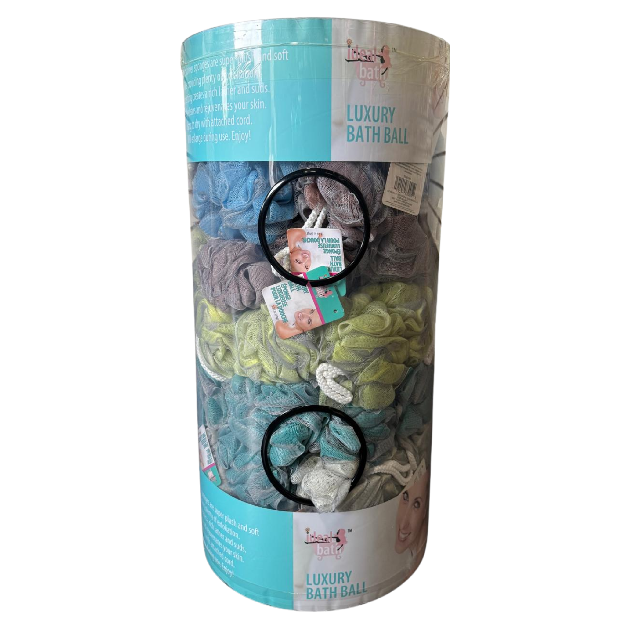 Ideal Bath Loofah Bath Ball Display 72/1ct