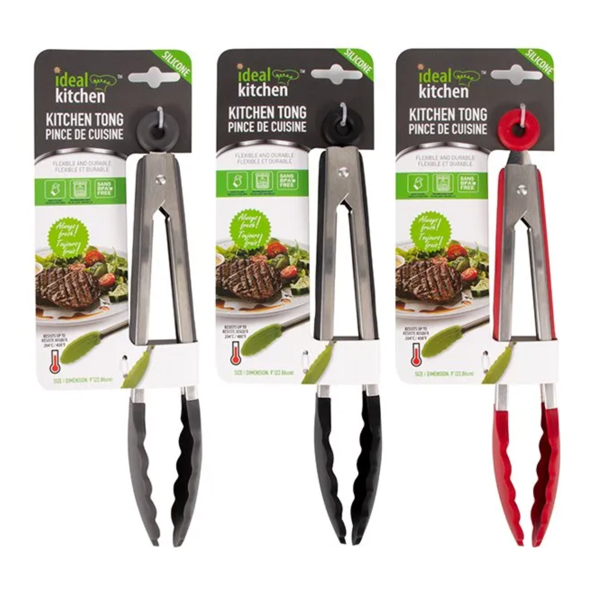 Ideal Kitchen Tongs 9" 6/1ct