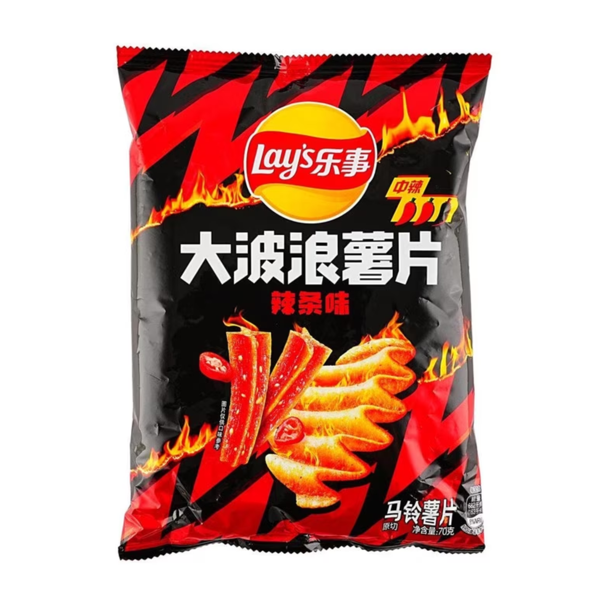 Lays Potato Chips Extra Spicy Gluten Strips 22/70g