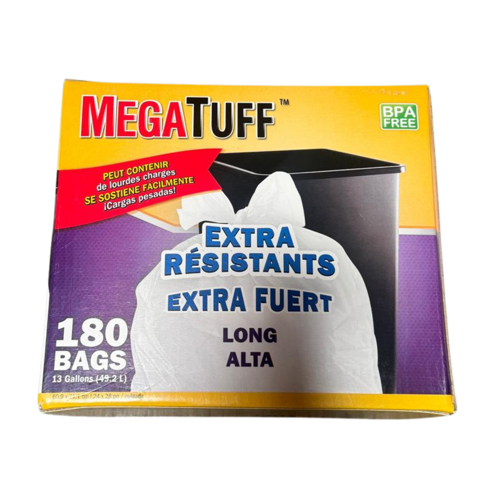 MegaTuff Trash Bags Kitchen 1/180ct/13 Gal
