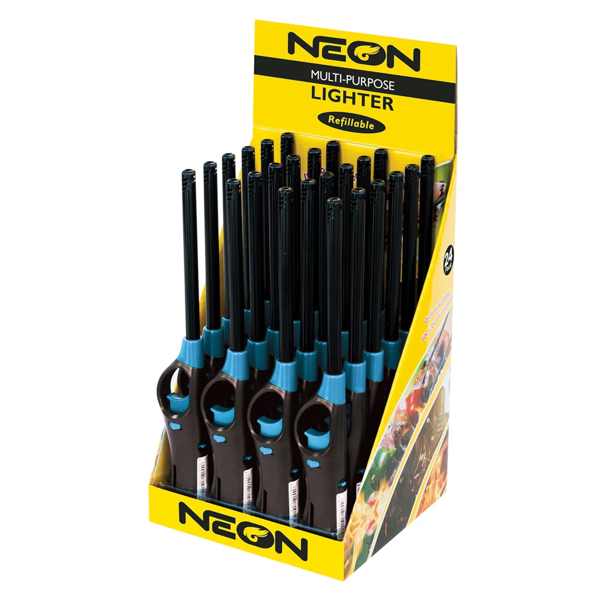Neon BBQ Lighter Display 24/1ct
