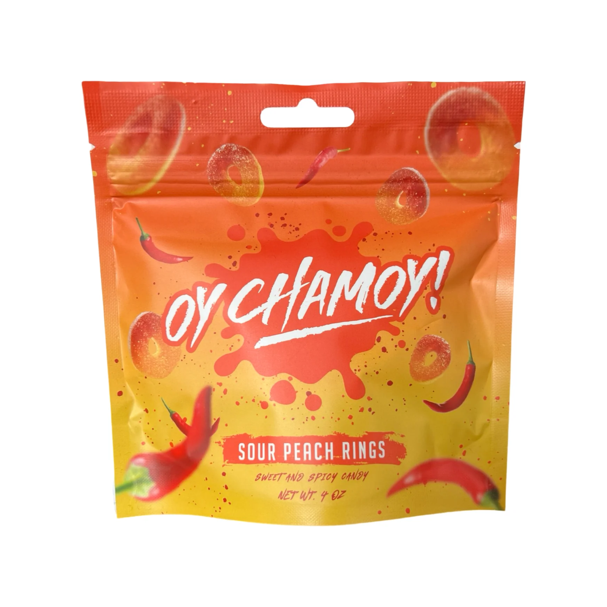 Oy Chamoy Sour Peach Rings 4/4oz