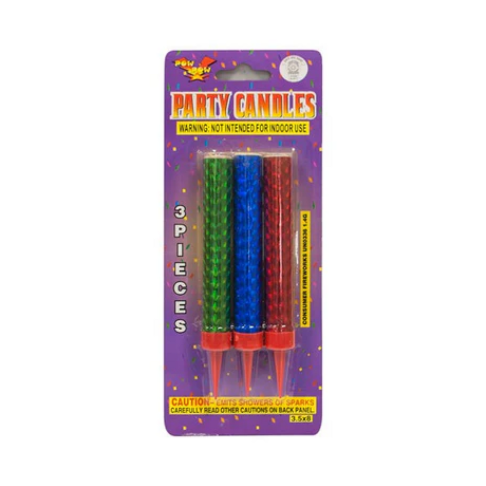 Party Candles Sparkling Colored 6/3ct
