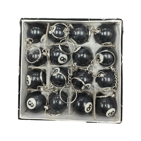 Pool Ball Black Keychain 16/1ct