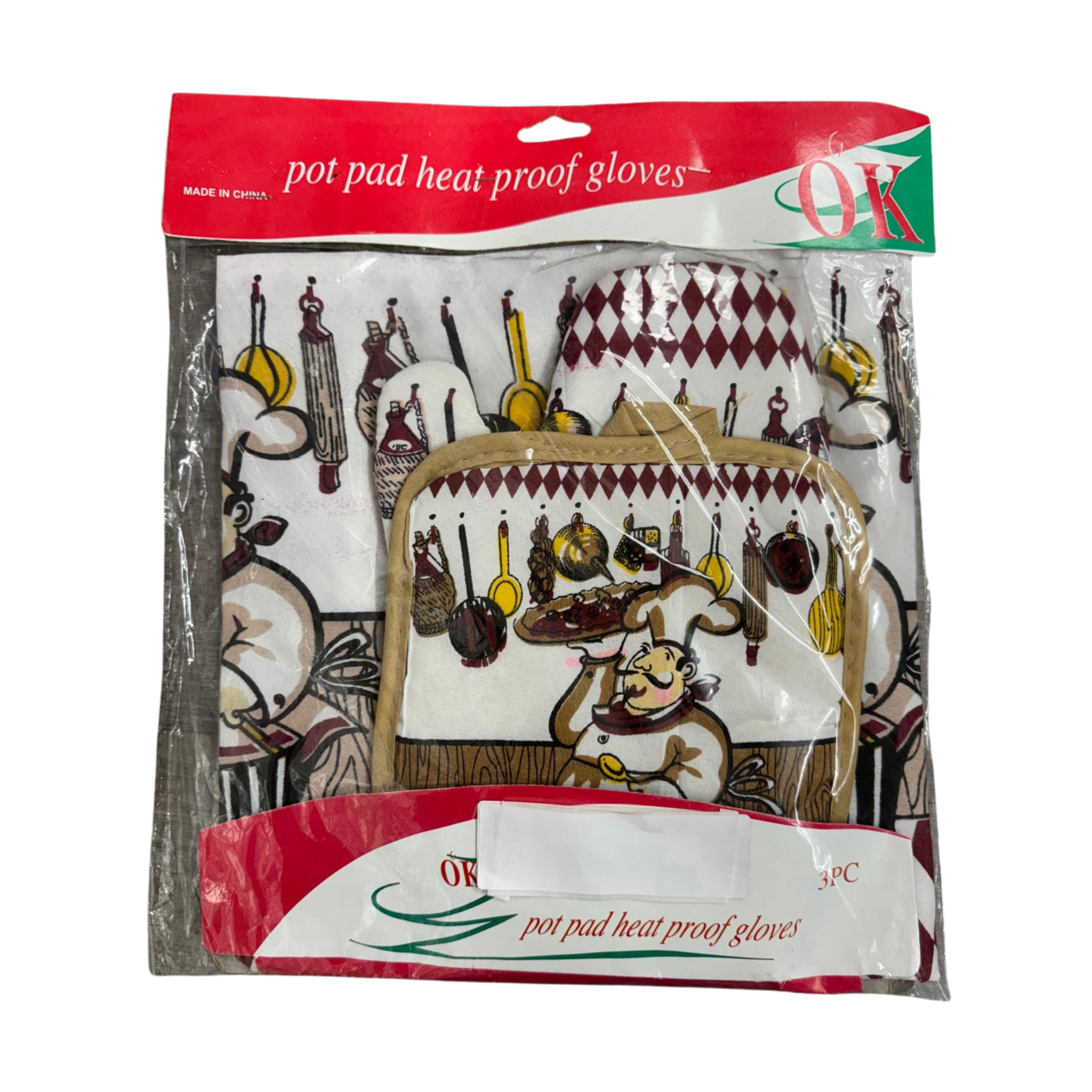 Pot Pad Heat Proof Glove Set 12/3ct