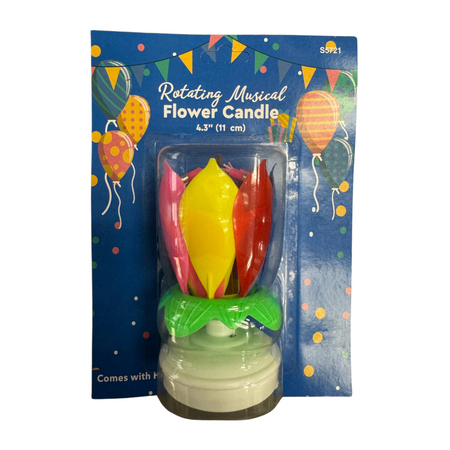 Rotating Musical Flower Candle 18/1ct