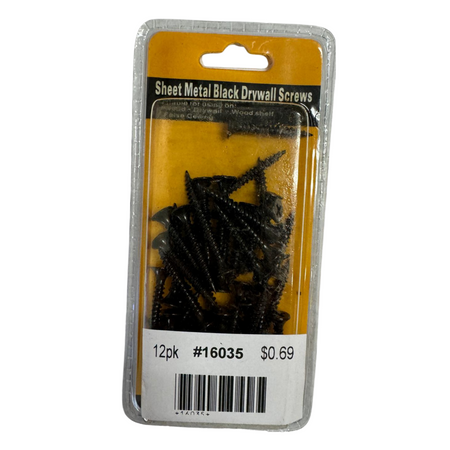 Sheet Metal Black Drywall Screws 12/50ct