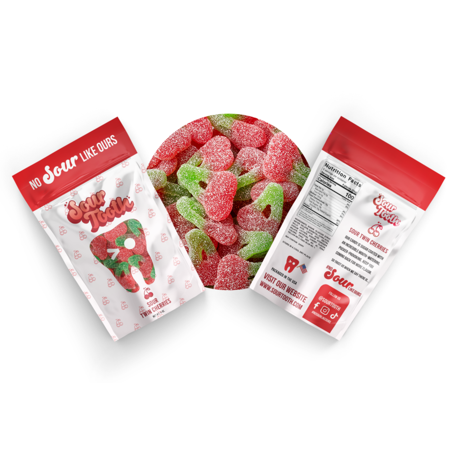 Sour Tooth Twin Cherries 12/4oz