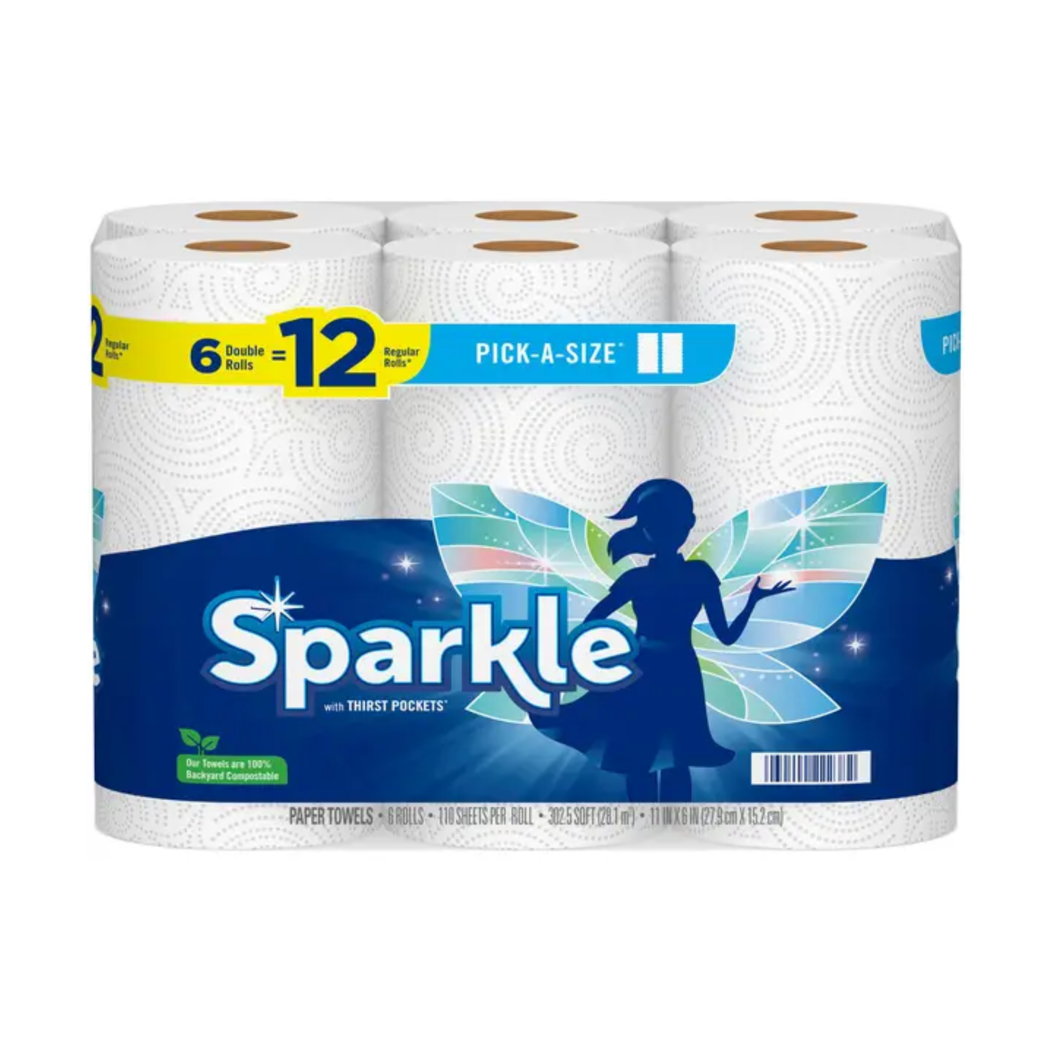 Sparkle Paper Towels Double Roll 6ct