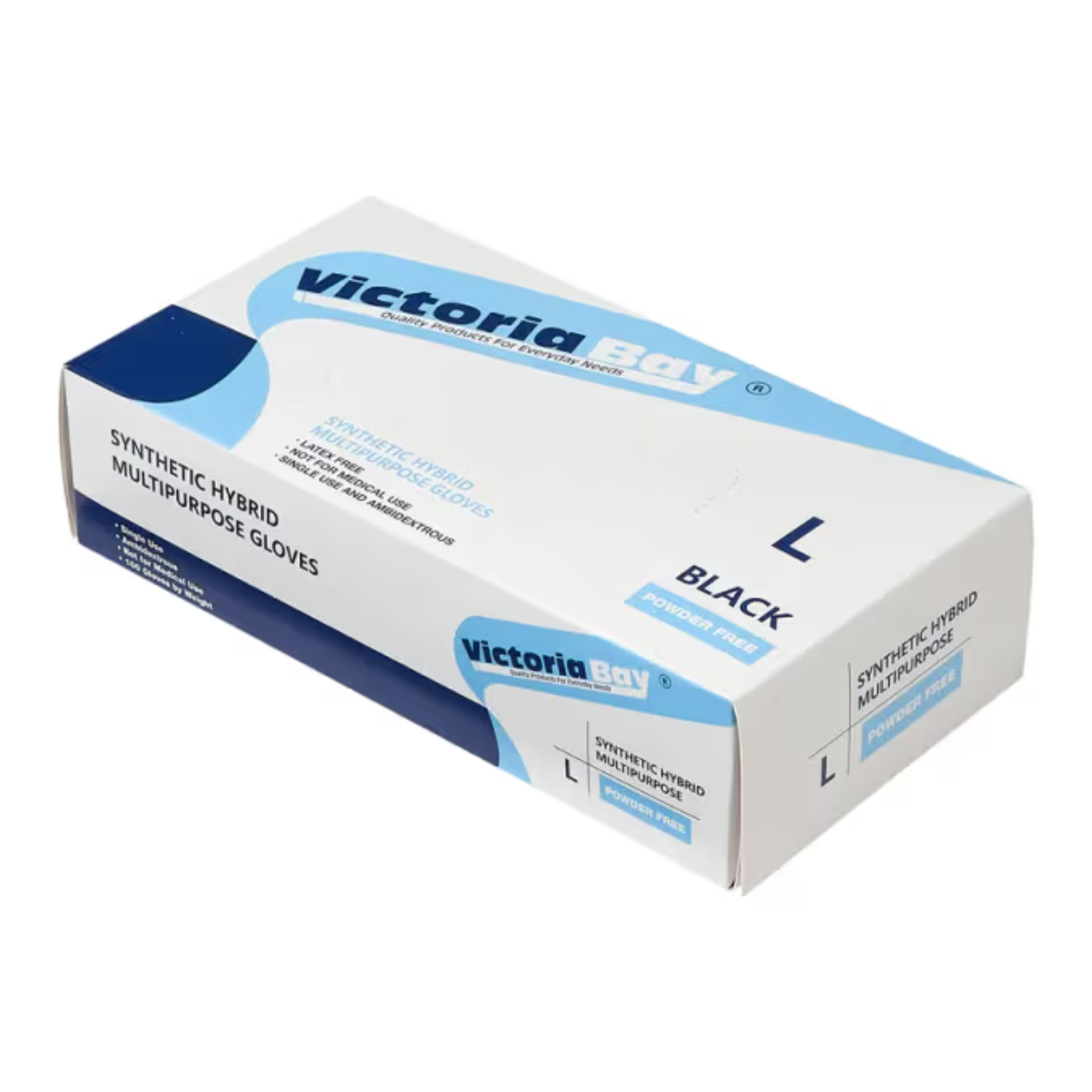 Victora Bay Nitrile Exam Gloves Black L 100ct