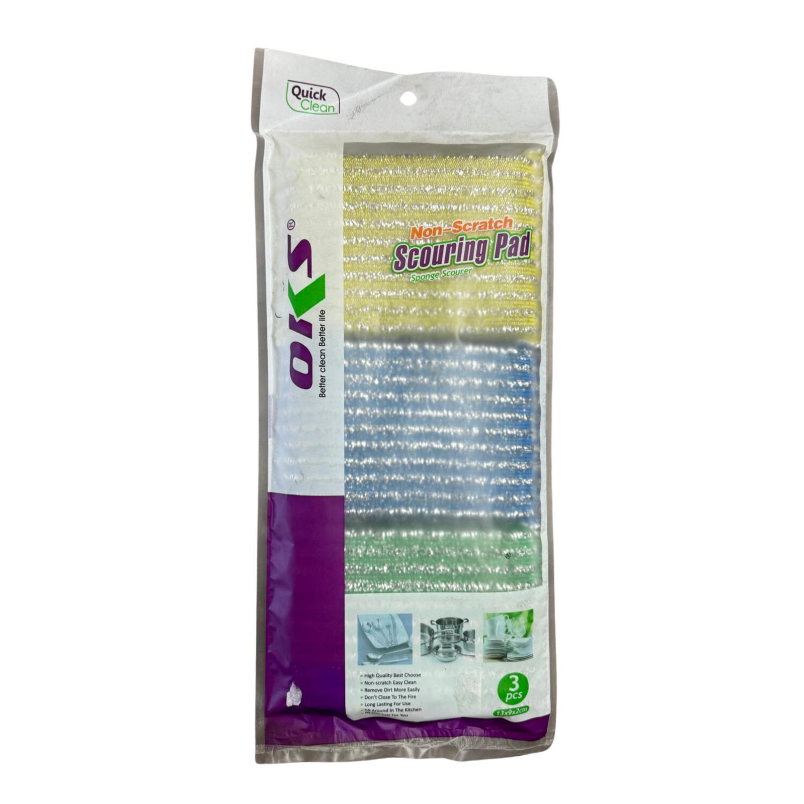 OKS Non-Scratch Scouring Pad 12/3ct