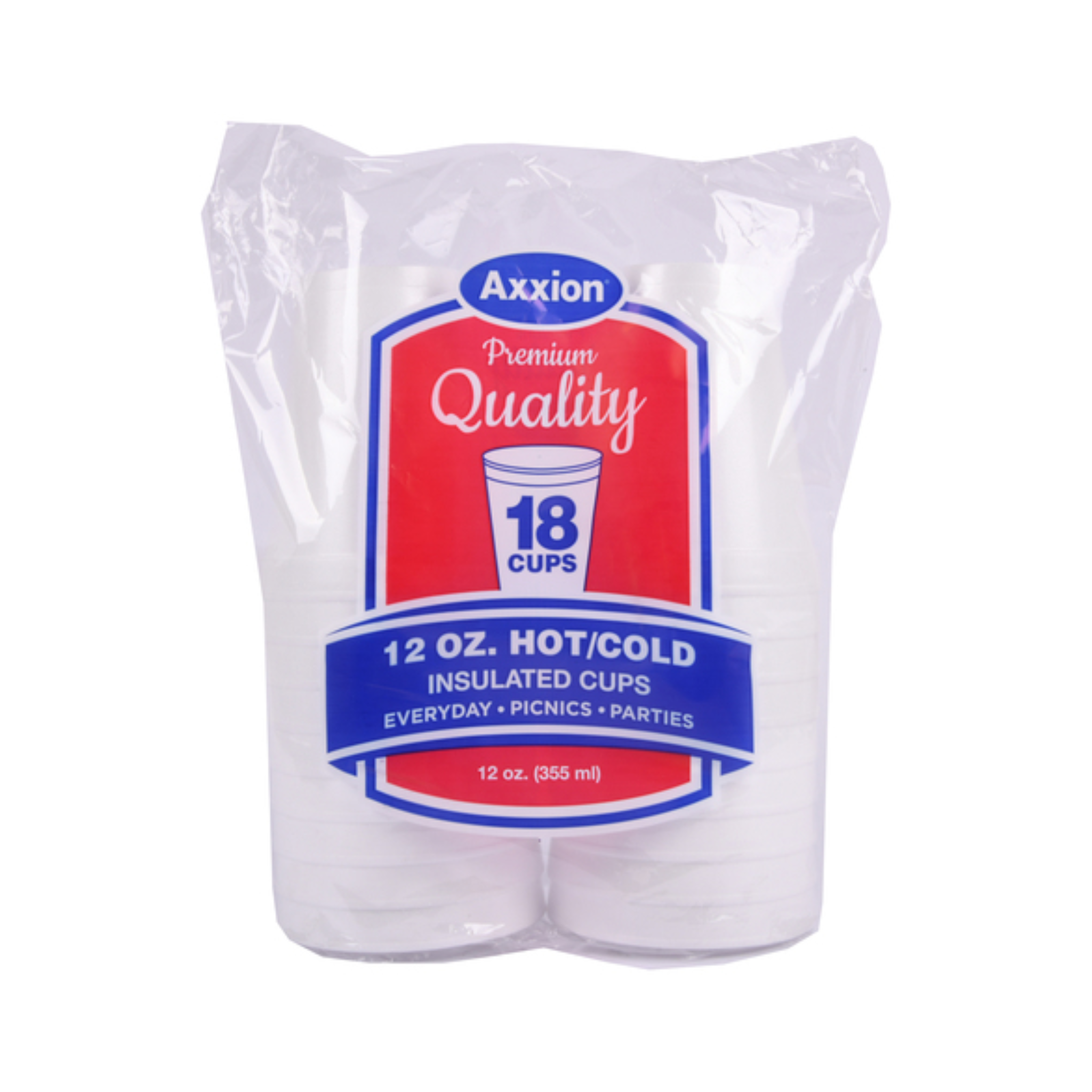 Axxion Foam Cups 18/18ct/12oz