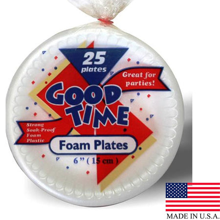 Good Time Foam Plates 6" 30/25ct