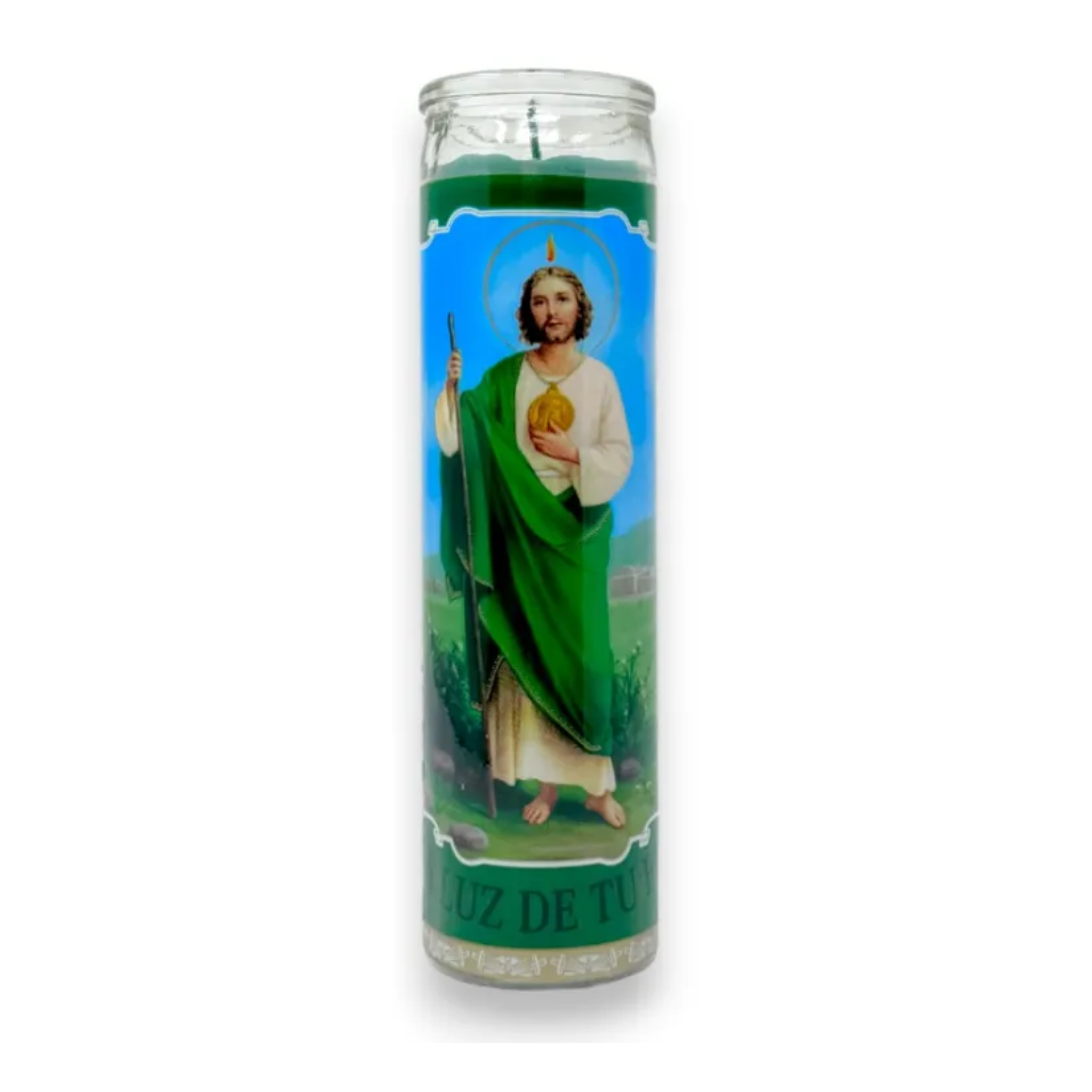 Religious Candle San Judas Verde 12/1ct