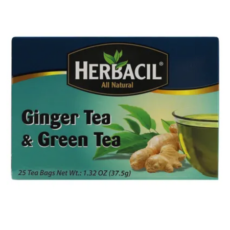 Herbacil Ginger Tea & Green Tea 6/25ct