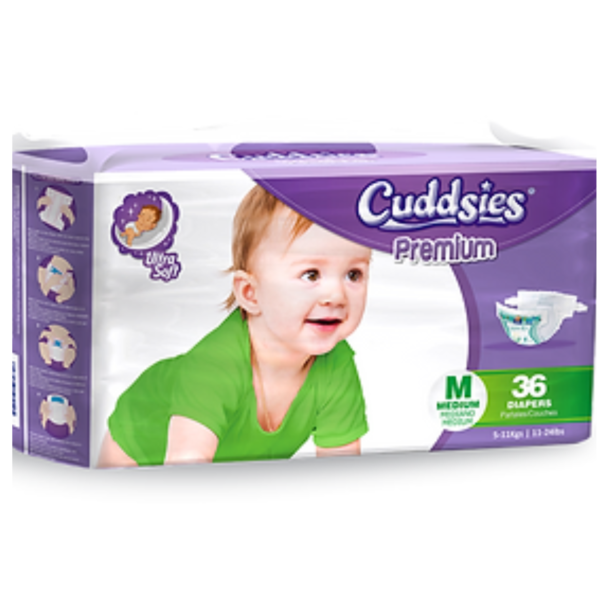 Cuddsies Diapers Medium 8/36ct