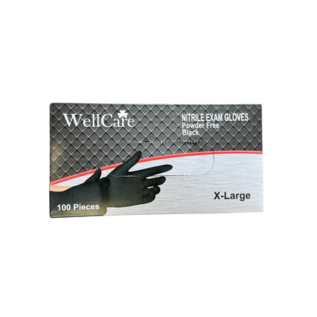 WellCare Exam Gloves Black XL