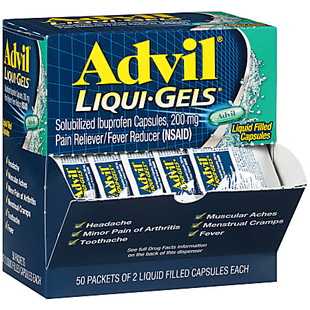 Advil 200mg 50 Pouches of 2ct