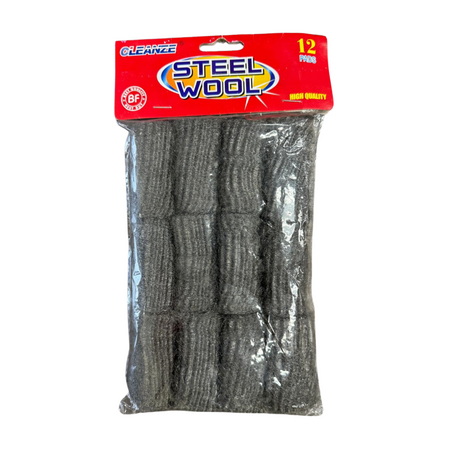 Cleanze Steel Wool Pads 12/12ct