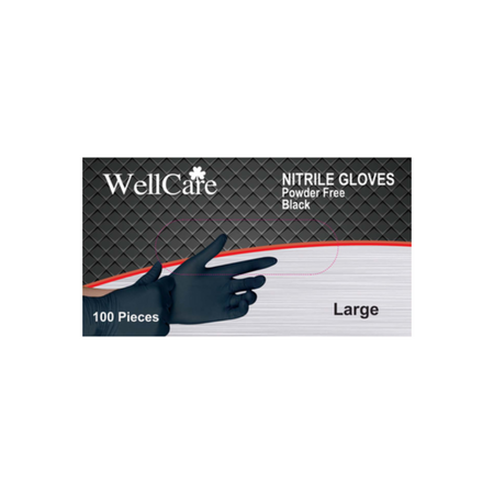 WellCare Exam Gloves Black L