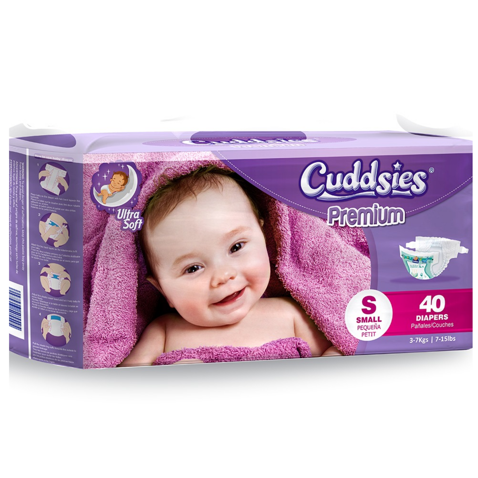 Cuddsies Diapers Small 8/40ct
