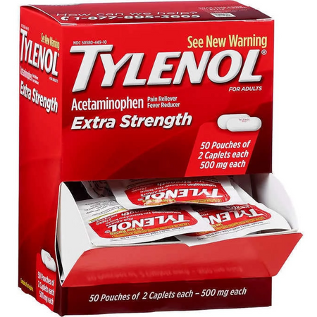 Tylenol 500mg 50 Pouches of 2c