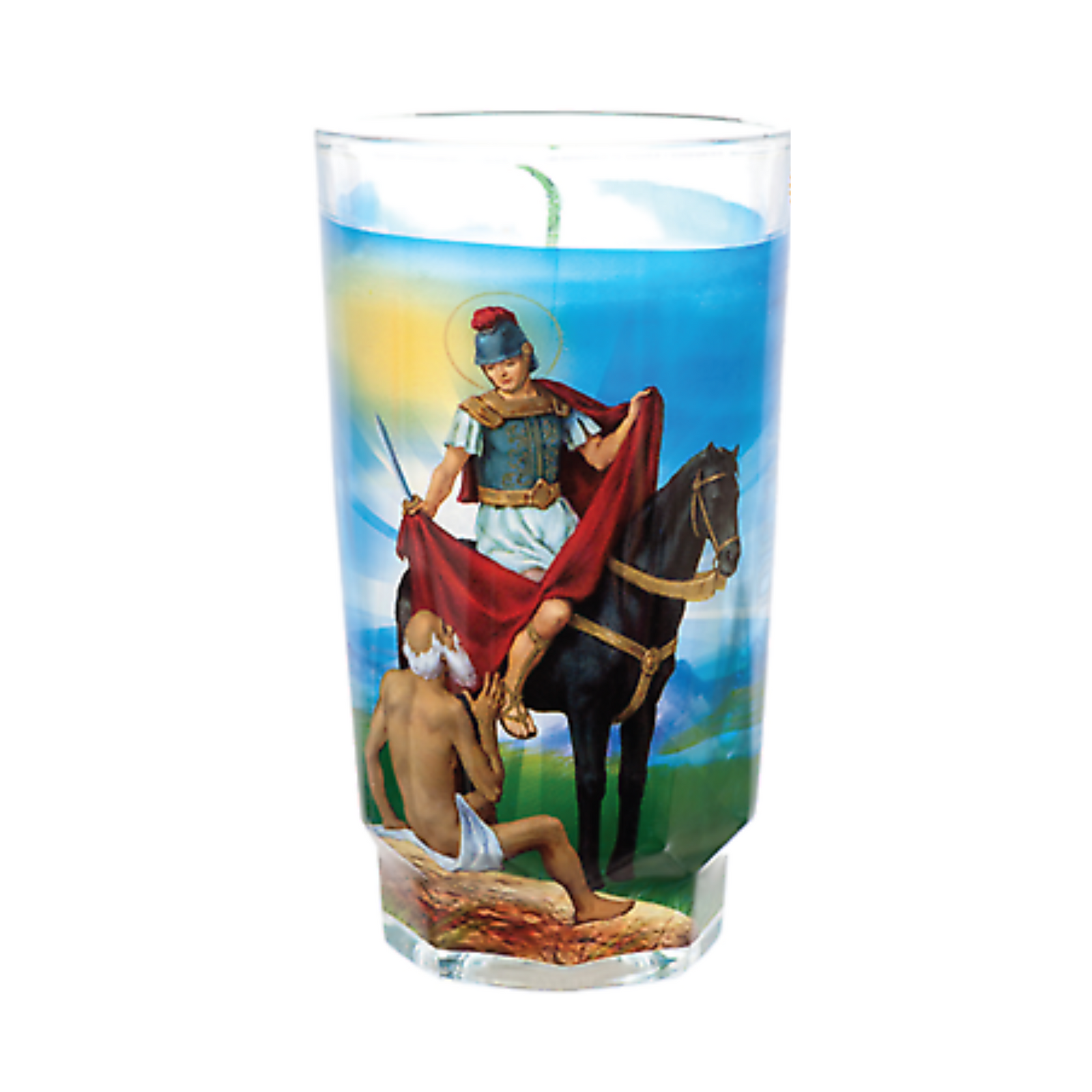 Religious Candle Cup San Martin Caballero 12/1ct